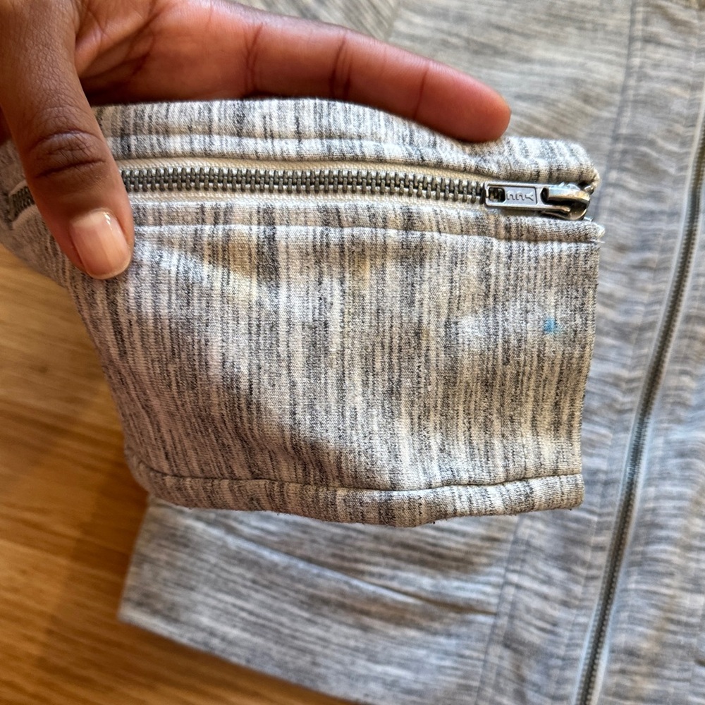 Fabletics Heathered Gray Zip-Up Jacket Size M - image 8